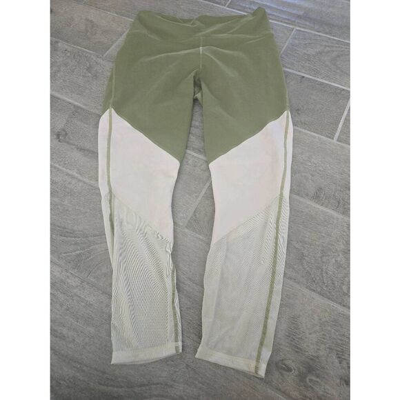 Fabletics Pants - Women's Fabletics Zone High-Waisted 7/8 Leggings Green Powerhold Size Large